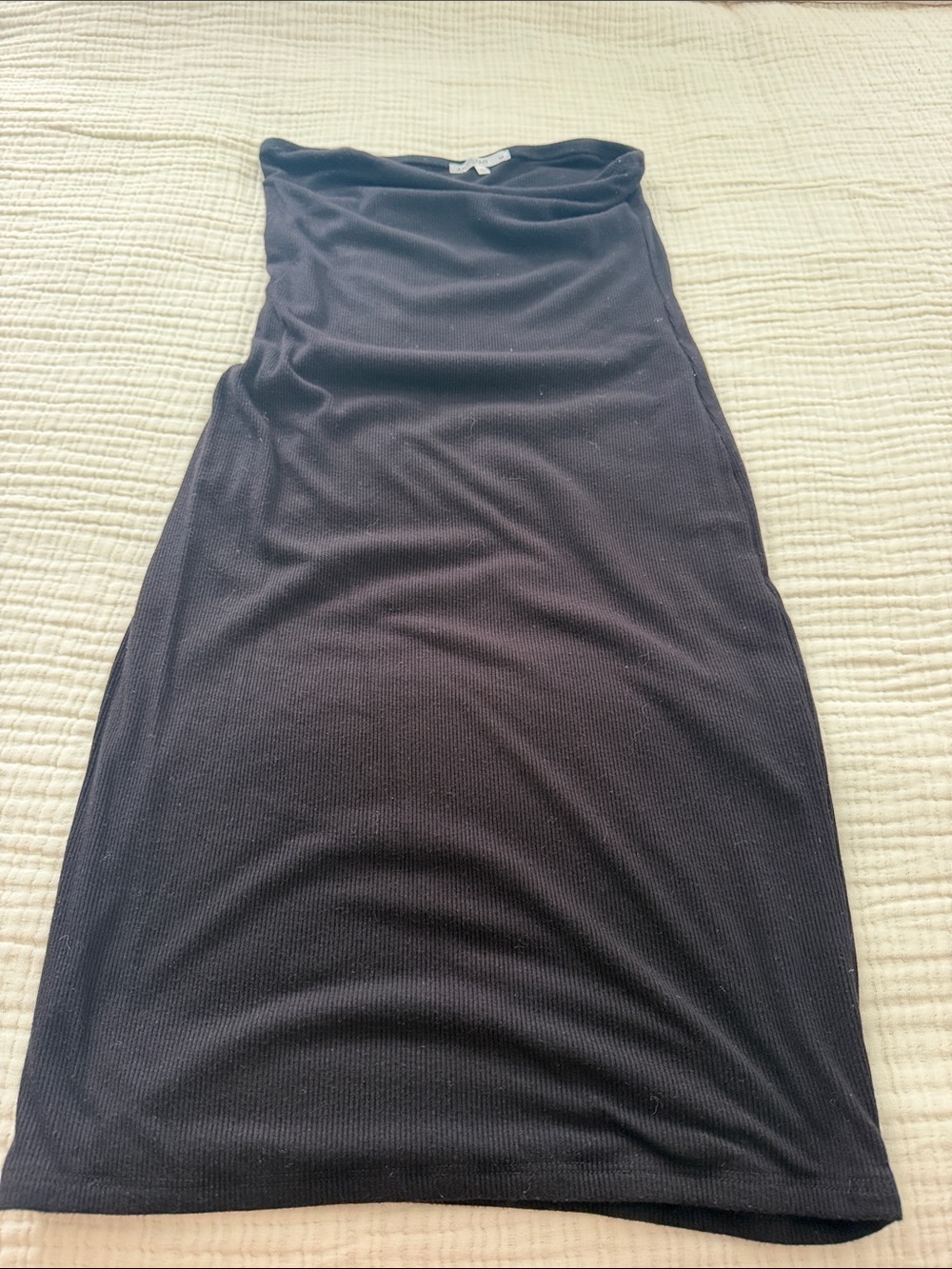 Strapless Black Midi Dress - Classic Tube Style
